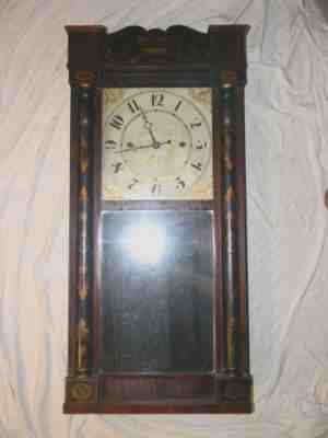antique Jeromes' & Darrow Thin plate movement clock 1828