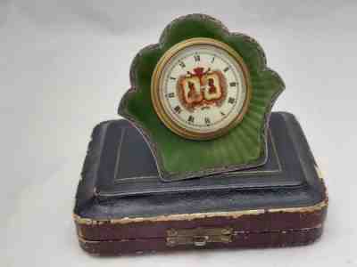 Russian Faberge Silver Enamel Clock 300 Years Romanov Dynasty Desk Table Watch