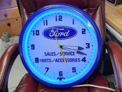 Ford Neon Clock Parts & Service Large lighted 20" Rare USA Made NEW
