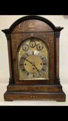 Antique English Made Triple Fusee Dual Chime Bracket Clock 8 Bells C1890