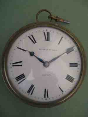 ANTIQUE BRASS SEDAN CLOCK SIGNED FINER & NOWLAND LONDON 1802 - 1825.