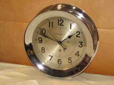 CHELSEA U.S.NAVY SHIPS CLOCK ~8 1/2 IN~1974~VIETNAM WAR ERA HINGED ORGINAL ~MINT