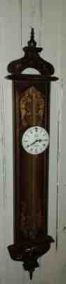 Mid Century Linden German Gravity Saw Tooth Clock Cow's Tail Pendulum Working
