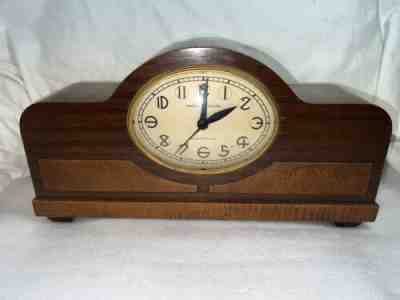 VINTAGE 1936 GE TELECHRON ART DECO REVERE WESTMINSTER 366 MANTEL CLOCK HAVERHILL