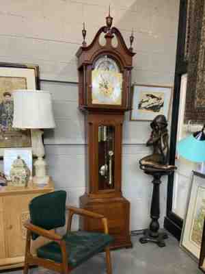 EXCEPTIONAL JJ Elliot 8 bell, 5 gong CHERRY Grandfather Clock pristine!!!