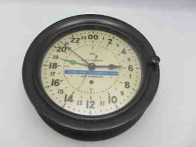 Rare 1943 Seth Thomas WWII Air Force Bakelite Porthole Radio Room Clock #5164