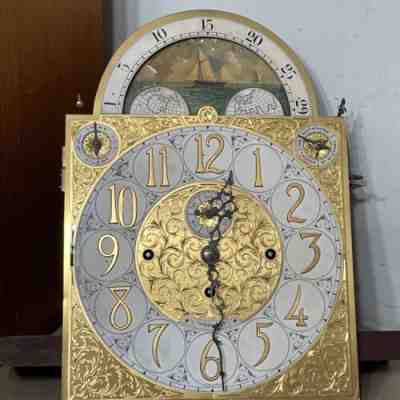 Antique JJ Eliot 9 Tube Grandfather Hall Clock Movement Tiffany & Co Durfee Era