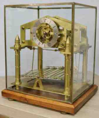 Rare 8 Day Brass Single Fusee Automation Congreve Rolling Ball Skeleton Clock