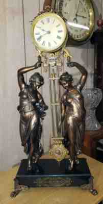 Antique Ansonia Double Swinger Mystery Clock