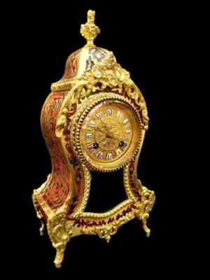 Antique Clock Victorian French Boulle 19th Century Mantel Clock c1850 Inlaid