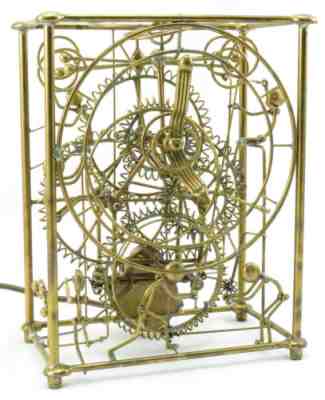 Vintage 1985 Gordon Bradt Kinetico Hand Crafted 6 Man Brass Clock