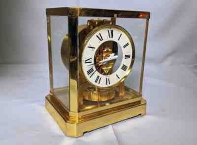 1969 Atmos Jaeger Le Couture Brass Swiss Mantle Clock 528-8 Serial Number 396249