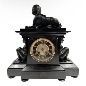 Antique French Egyptian Revival Mantel Clock