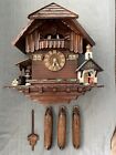 cuckoo clock  hand crafted water wheel  bell ringer W. Germany BlackForest video