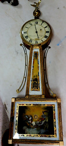 ANTIQUE J. DYAR CONCORD MASS 1820 BANJO CLOCK-SIGNED