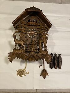 vintage German  cuckoo clock Romance Musical Don Frohliche Wanderer Swiss Mov