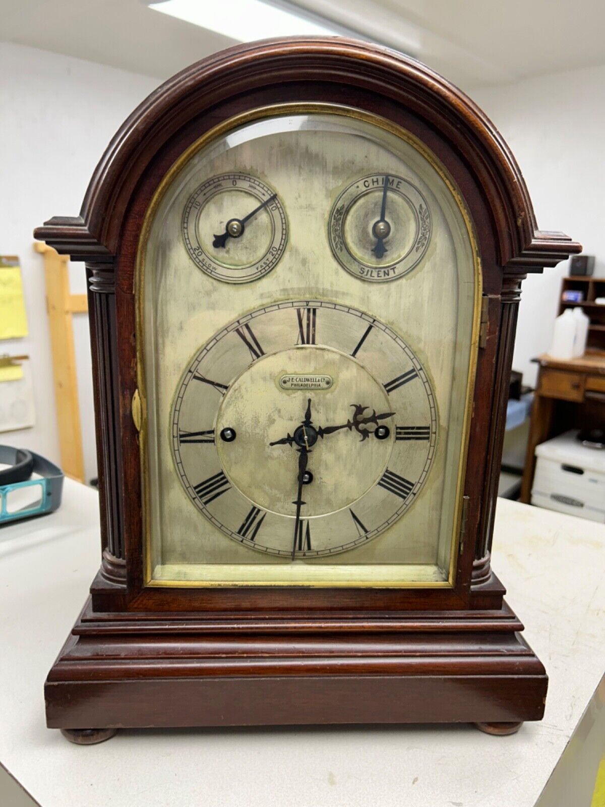Antique Triple Fusee Bracket Clock with 5 Gongs