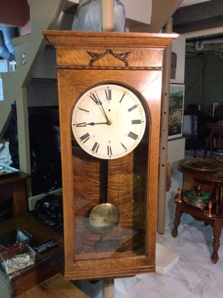 ATQ(1895 1903)New York Standard Watch Co,electrically Wound,Regulator Wall Clock