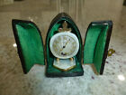 Antique Miniature Lancel Paris Swiss Enamel Guilloche Pearl Swinging Clock -Rare