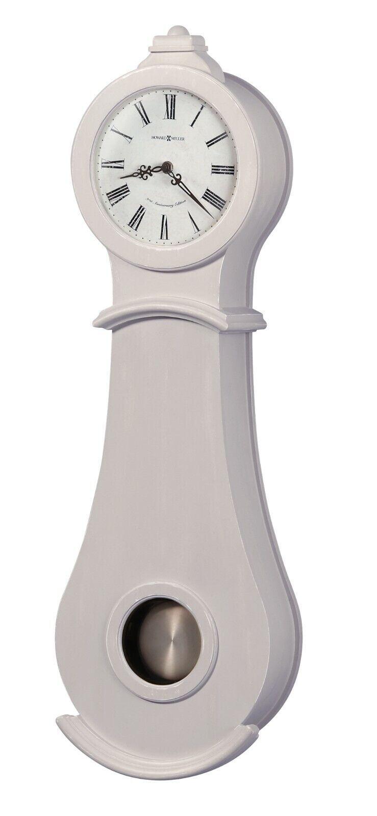 Howard Miller Torrence Wall Clock 625637 Antique Gray Pendulum Timepiece