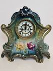 ANSONIA Royal Bonn LA LAYON Victorian Open Escapement Porcelain Mantel Clock