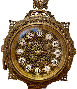 ANTIQUE FRENCH GILT BRONZE TABLE CLOCK ARNAULT PARIS LUXURY CHINOISERIE