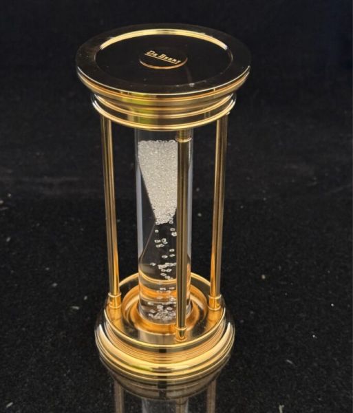 De Beers Limited Edition Millennium 2000 Diamond Brass Hourglass- Rare!