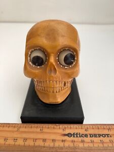 ANTIQUE OSWALD GERMANY ROTATING EYES SKULL CLOCK PLEASE READ