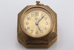 Vintage Tiffany Studios 1852 New York Desk Clock with Adam Pattern 2.8 lbs
