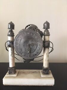 Marble& Silver Fireplace Clock ,Warsaw Royal Castle Clock Artisan's Rep