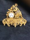 Antique P H Mourey French Figural Spelter Clock Intact Beautiful 1866