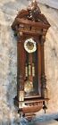 Antique Germany GUSTAV BECKER Striking Vienna Clock,3 Carved Brass Weights