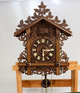 Antique Railroad Railway Cuckoo clock G.K. Gebrunder Kuner movement 22" tall
