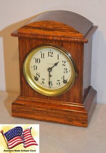 SETH THOMAS RESTORED ANTIQUE DANA #2-1913 CABINET CLOCK IN ADAMANTINE MAHOGANY
