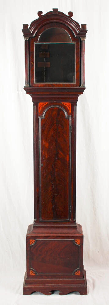 London Georgian inlaid mahogany grandfather clock case @ 1780 Original Good