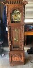 tempus fugit grandfather clock wood dragon carvings