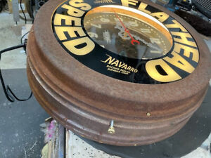 Curtis Hot ROD, Flathead Speed, Neon Clock 22" Body, GLO-DIAL RUN what you BRUNG