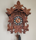 Large Vintage Grape Leaf Quail & Cuckoo Clock w/ GK Brass Movement