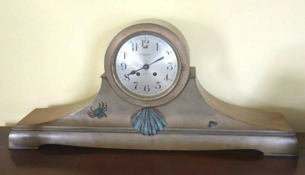 Unique Chelsea Ships Bell for Theodore Starr N.Y. Heavy Bronze Clock CRUSTACEANS
