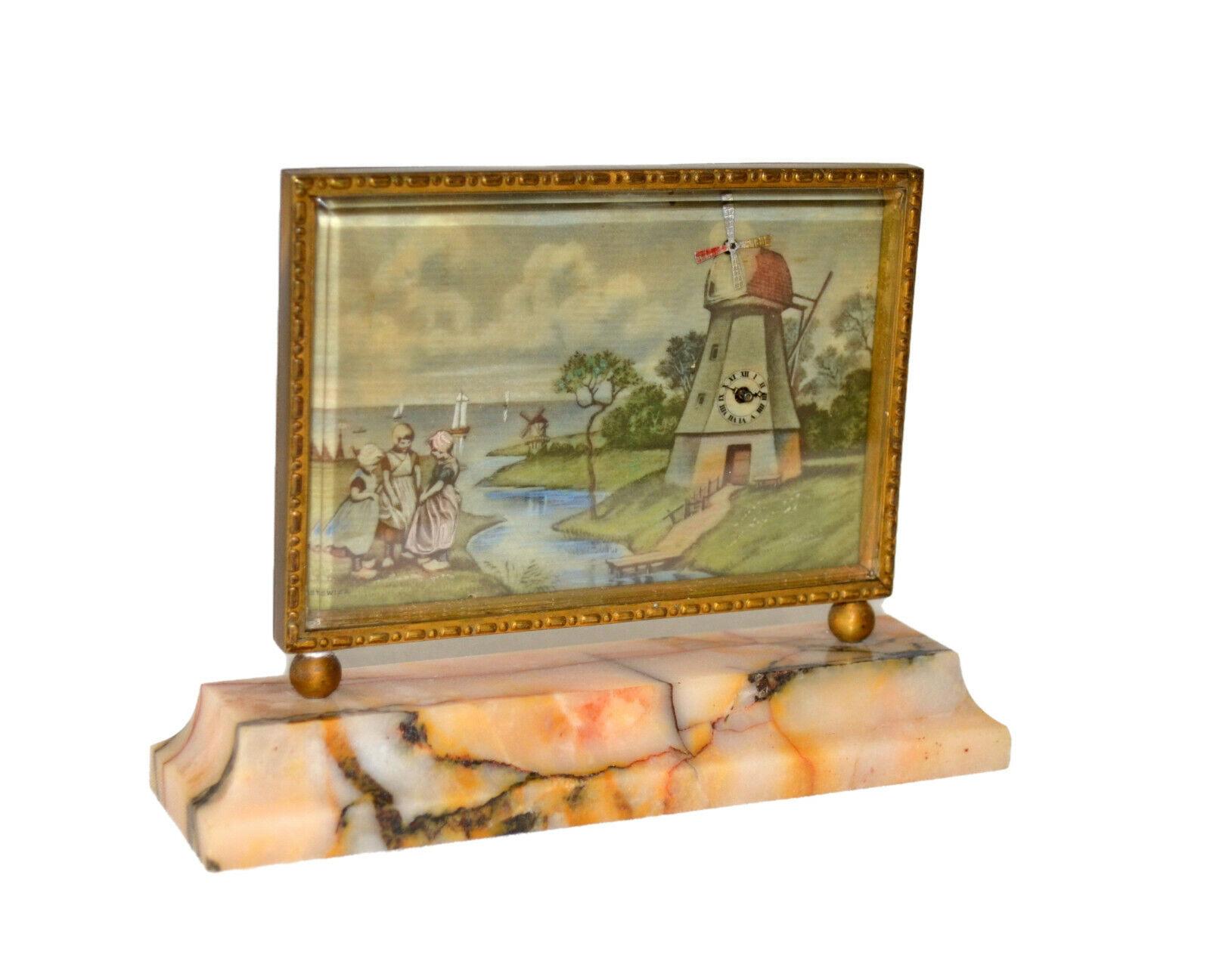 EXQUISITE SWISS CLOCK WITH DUTCH WINDMILL AUTOMATON