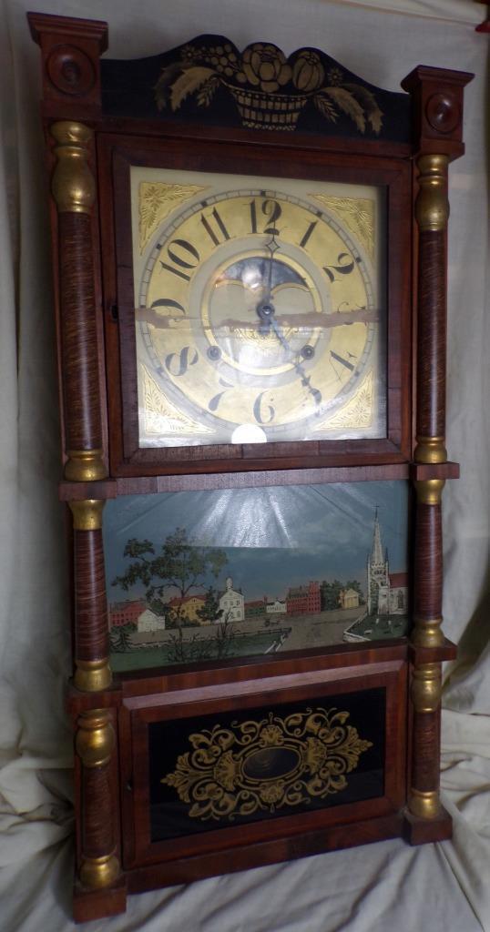 Birge, Mallory & Co. Triple Decker Clock, 8 Day T&S, Nice & Working, Ca. 1840