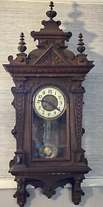 Antique Gustav Becker  Wall Clock With Amazing Detail Working Condition!