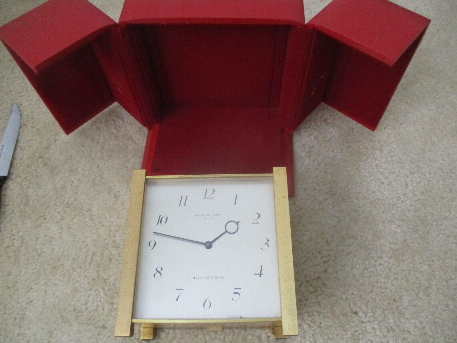 Patek Philippe Clock Pendule Carree Solar Clock , Tiffany dial with original box