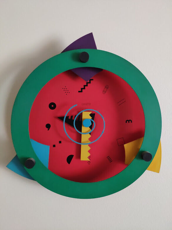 80's Vintage Post Modern Wall Clock Memphis Milano NICOLAI CANETTI Shohei Mihara