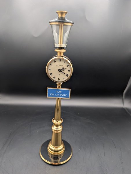 Vintage Jaeger LeCoultre Rue De La Paix MCM Gaslight Street Lamp 8 Day Clock