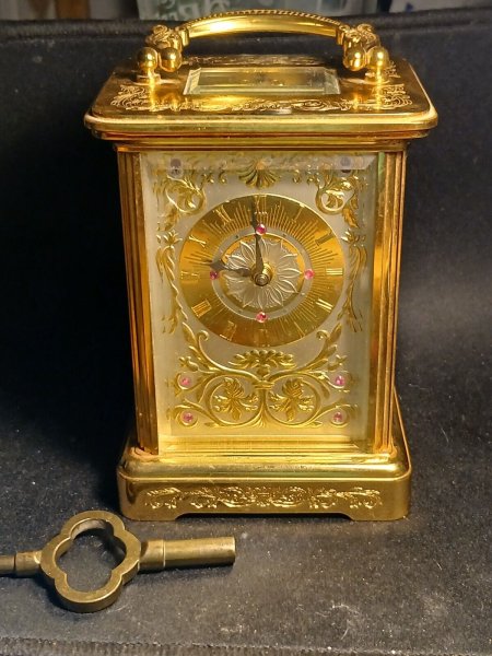 New ListingIGOR CARL FABERGE IMPERIAL CARRIAGE SWISS MANTEL CLOCK