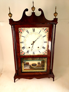 Samuel and Eli Terry Pillar and Scroll Shelf Clock, Circa 1820s, Beautiful!
