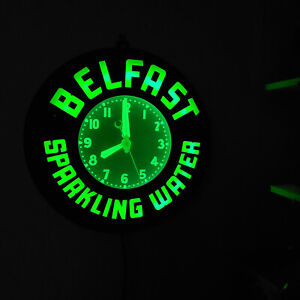 GLO-DIAL BELFAST SPARKLING WATER ADVERTISING NEON CLOCK - VINTAGE MID CENTURY