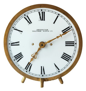 Gas Light Night CLOCK, American Waltham Watch Co, Brass, Opal Glass, c1885, 5"d