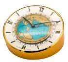Imhof Switzerland 1960 World Timer 8 Days Desk Clock In Bronze With 24h Scales